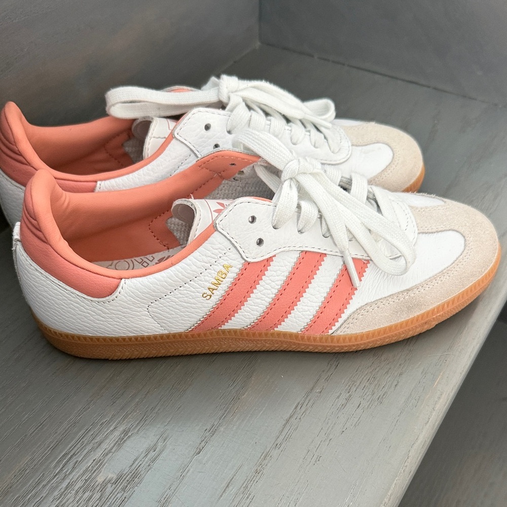 Adidas Women's Samba Sneakers - White and Coral